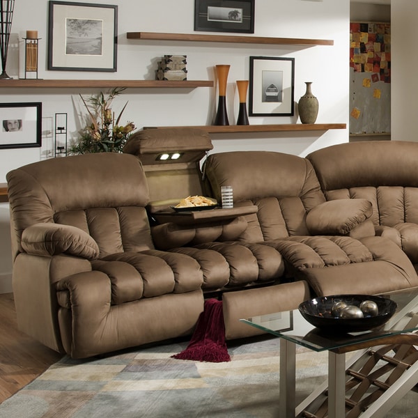 Carrington Brown Plush Mink Dual Reclining Sofa Free Shipping Today 15847176