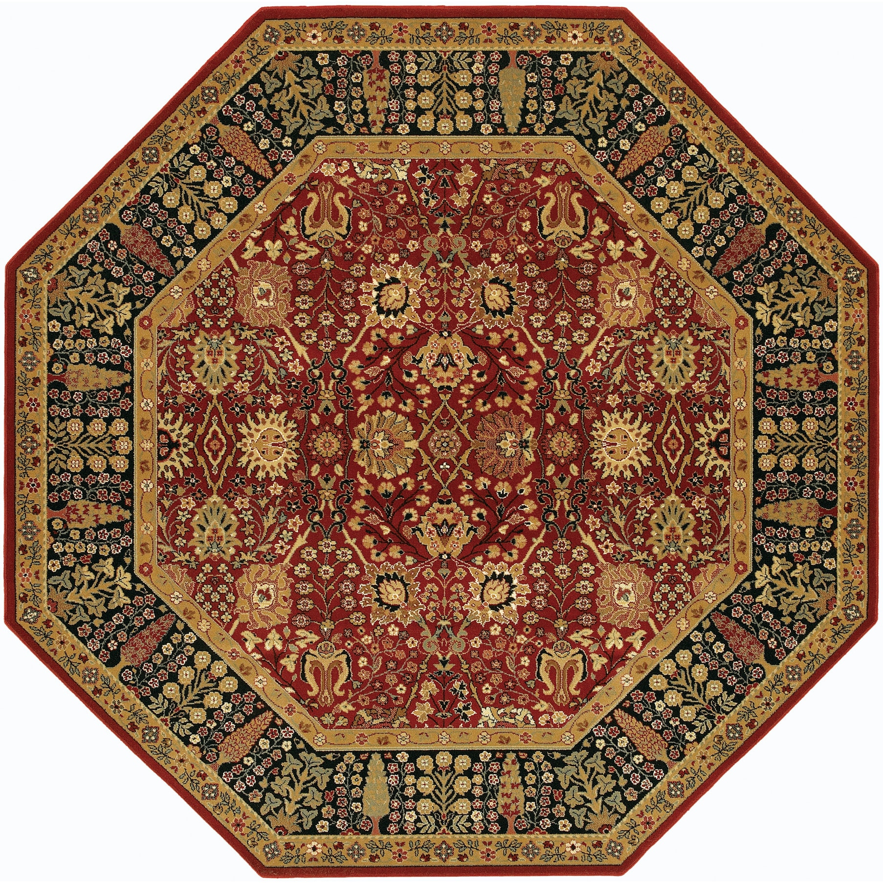 Royal Kashimar Cypress Garden Persian Red Rug (710 Octagon)