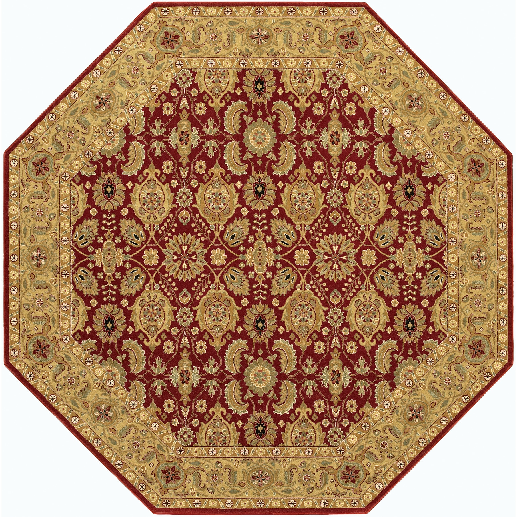 Royal Kashimar All Over Vase Persian Red Rug (66 Octagon)