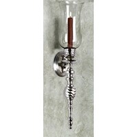 30 Hand Forged Antiqued Bronze Candle Holder Wall Sconce With Satin Nickel Swirled Br Wall Sconce N A