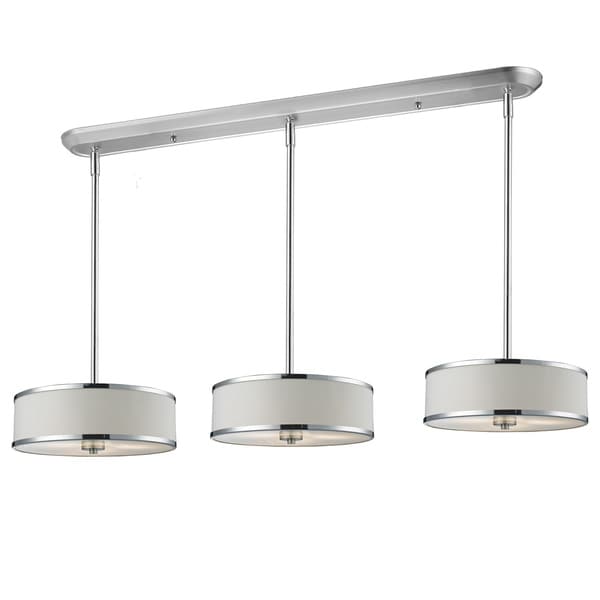 Z-Lite Chrome 9-light Island/ Billiard Fixture with White Shades