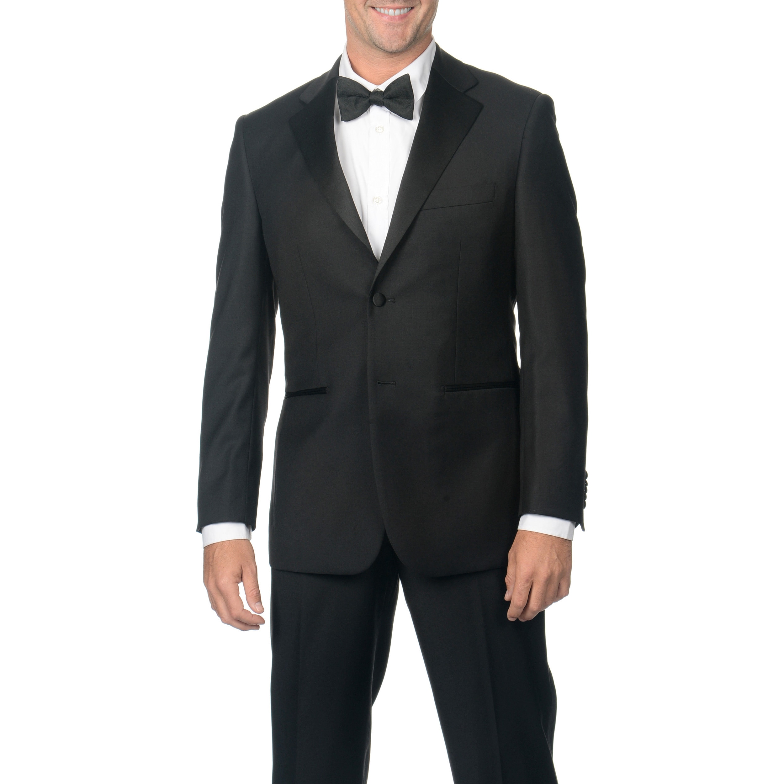 Nicole Miller Mens Black Wool Tuxedo