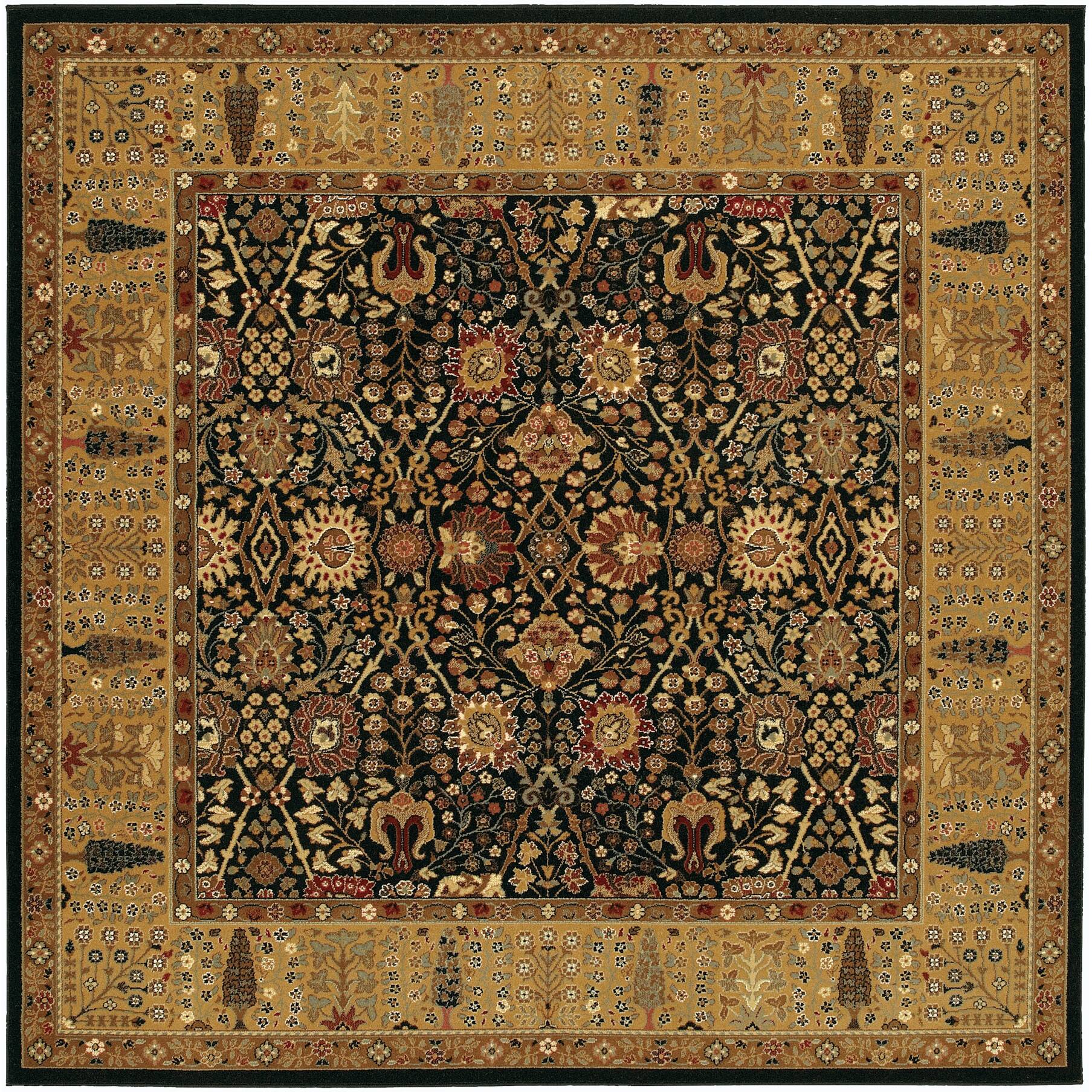 Royal Kashimar Cypress Garden Black/ Deep Maple Rug (710 Square)