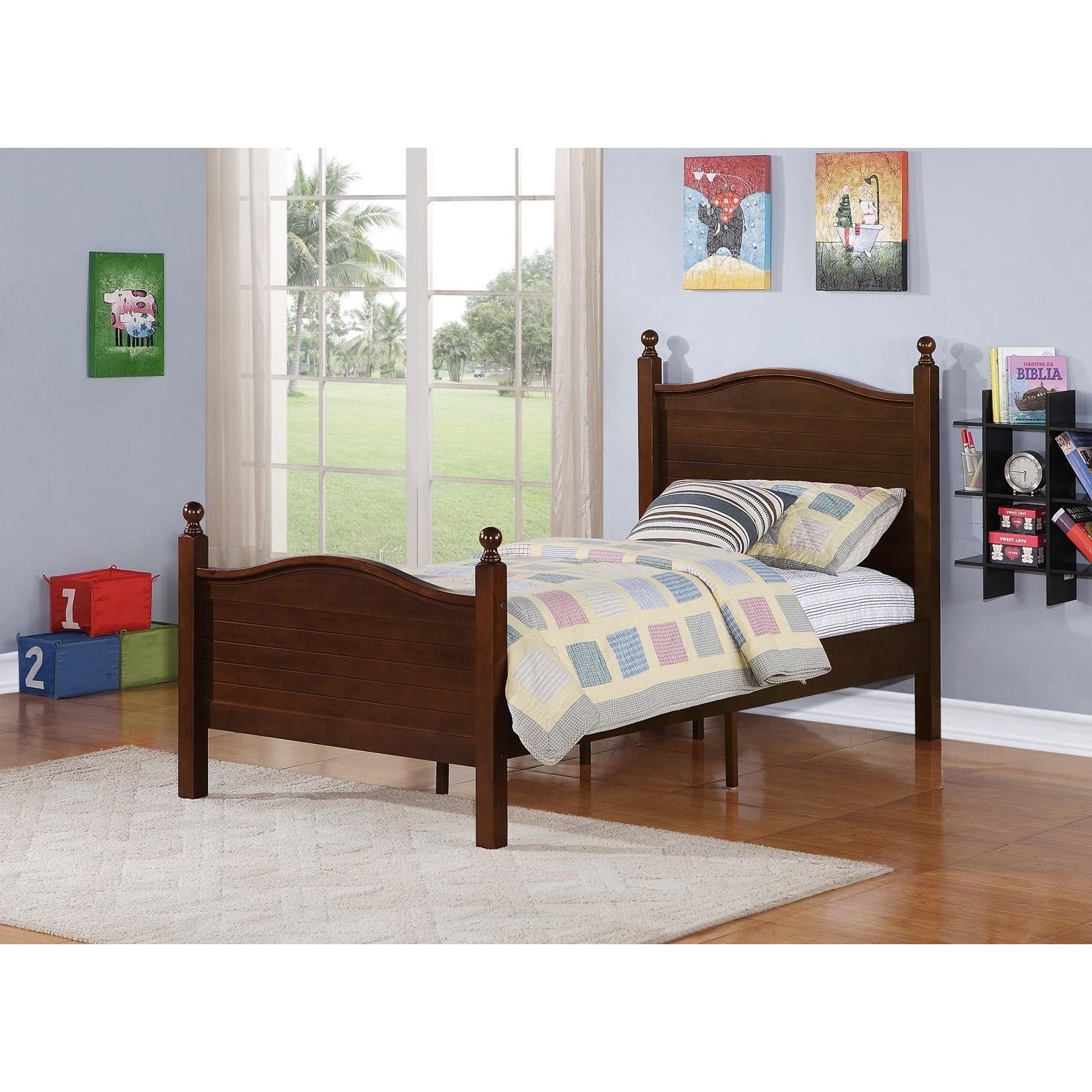 Dorel Asia Twin size Espresso Poster Bed Espresso Size Twin