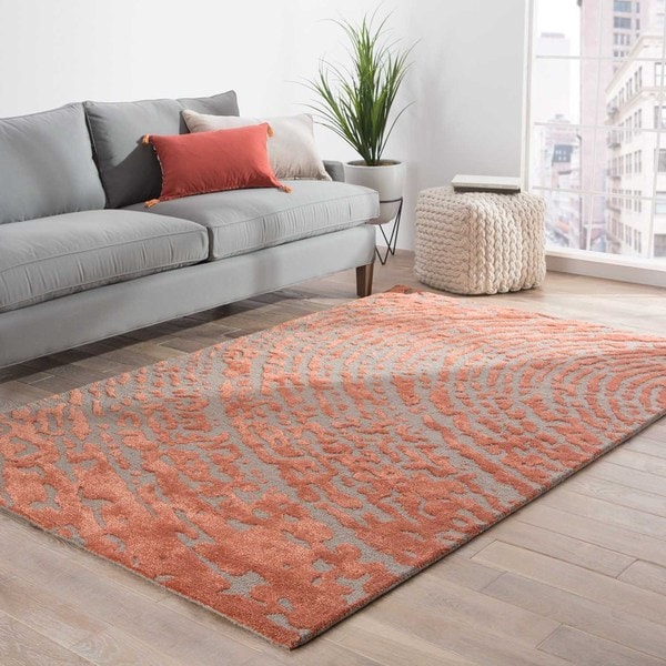 Shop Handmade Abstract Red Area Rug 8 X 10 Free Shipping Today   Hand Made Red Gray Wool Art Silk Textured Rug 8x10 F12501ef Cd26 4078 Ba9e Ff746ab15fcd 600 