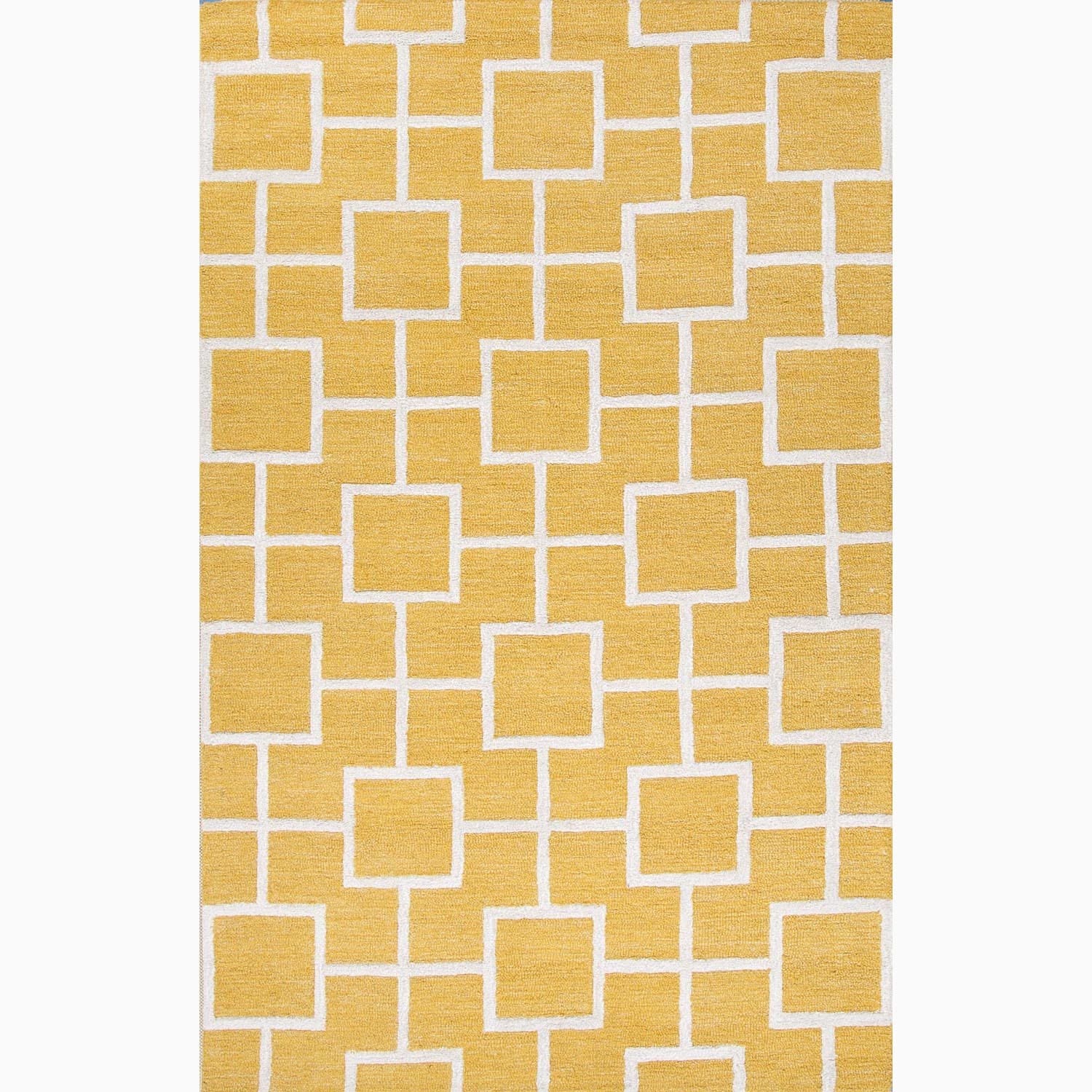 Hand made Yellow/ Ivory Wool/ Art Silk Textured Rug (8x11)