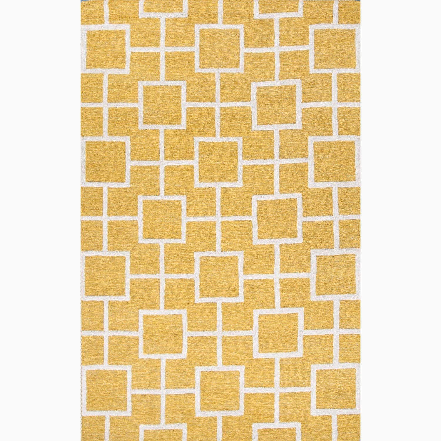 Hand made Yellow/ Ivory Wool/ Art Silk Textured Rug (9.6x13.6)