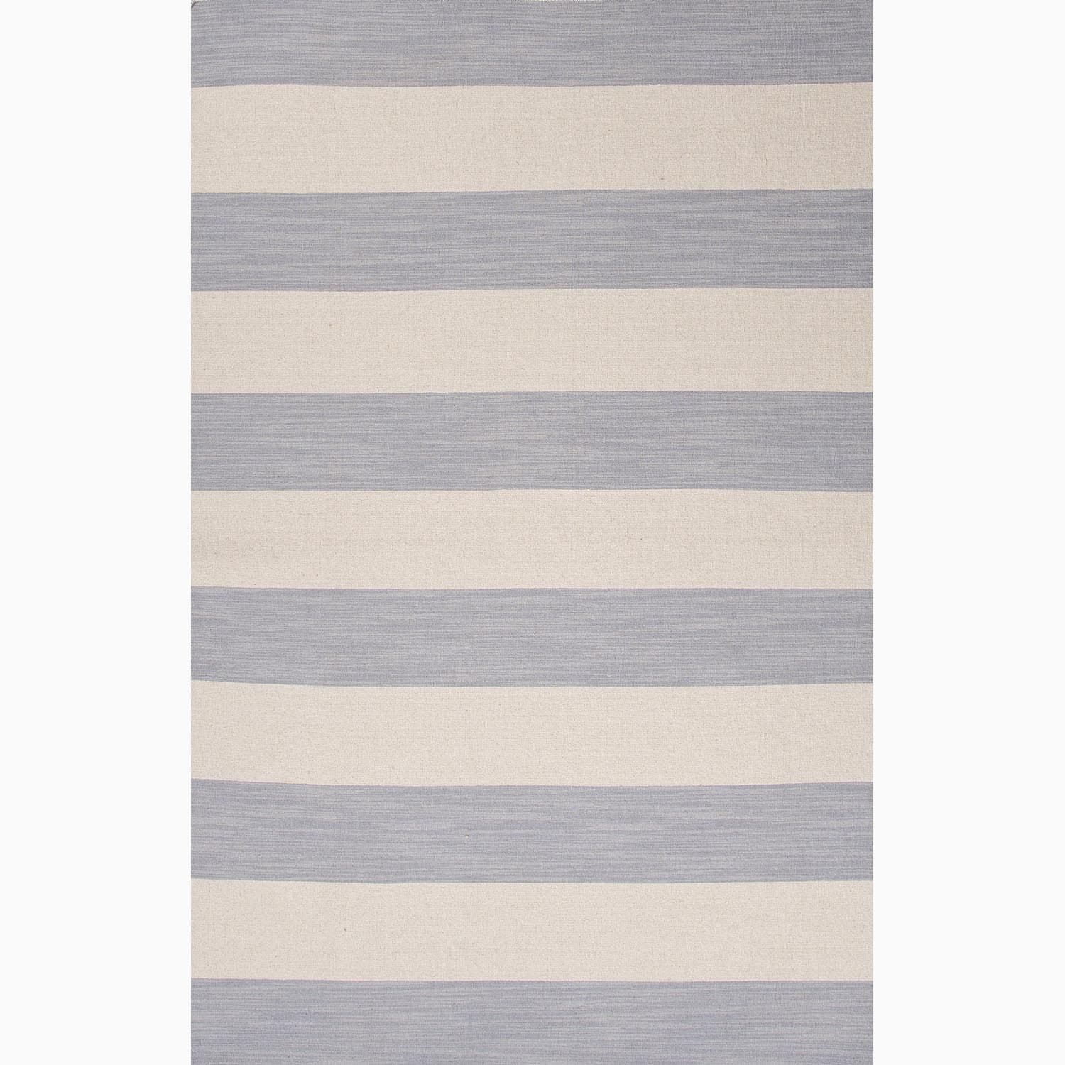 Hand made Stripe Pattern Gray/ Ivory Wool Rug (4x6)