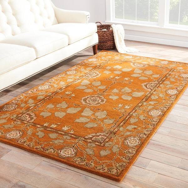 Juliette Handmade Fl Orange Taupe Area Rug 9 X 12 Juliette Handmade Fl Orange