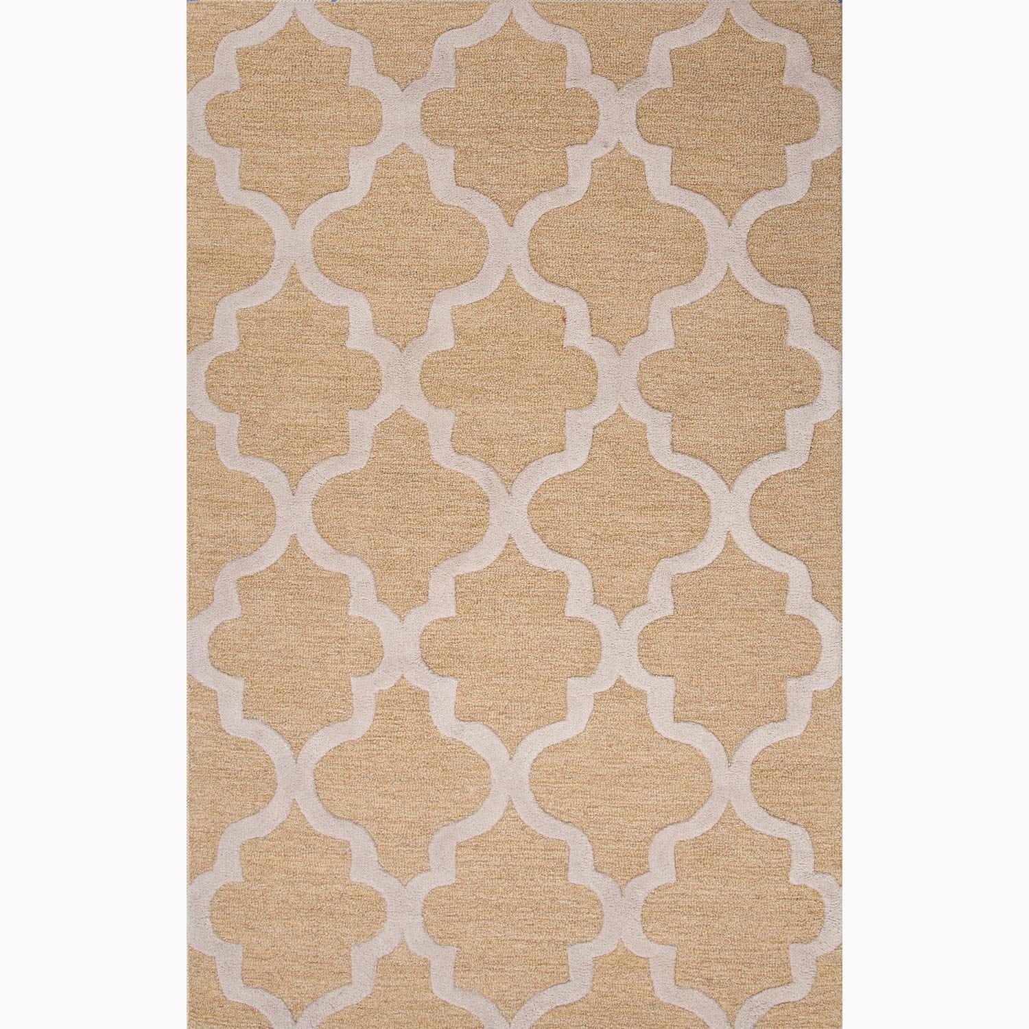 Handmade Geometric Pattern Taupe/ Ivory Wool Rug (2 X 3)