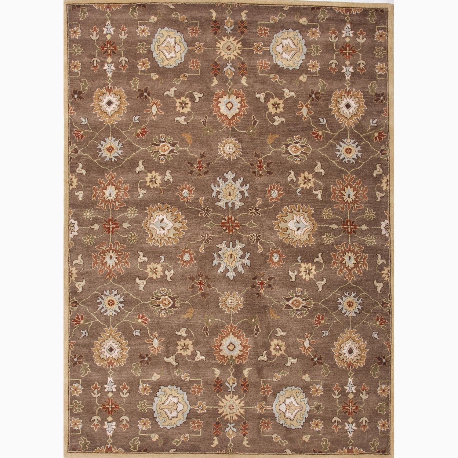 Hand made Oriental Pattern Brown/ Red Wool Rug (9x12)