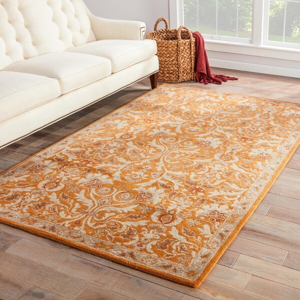 Maison Rouge Marianne Handmade Damask Orange/ Multicolor Area Rug - 8' x 10'
