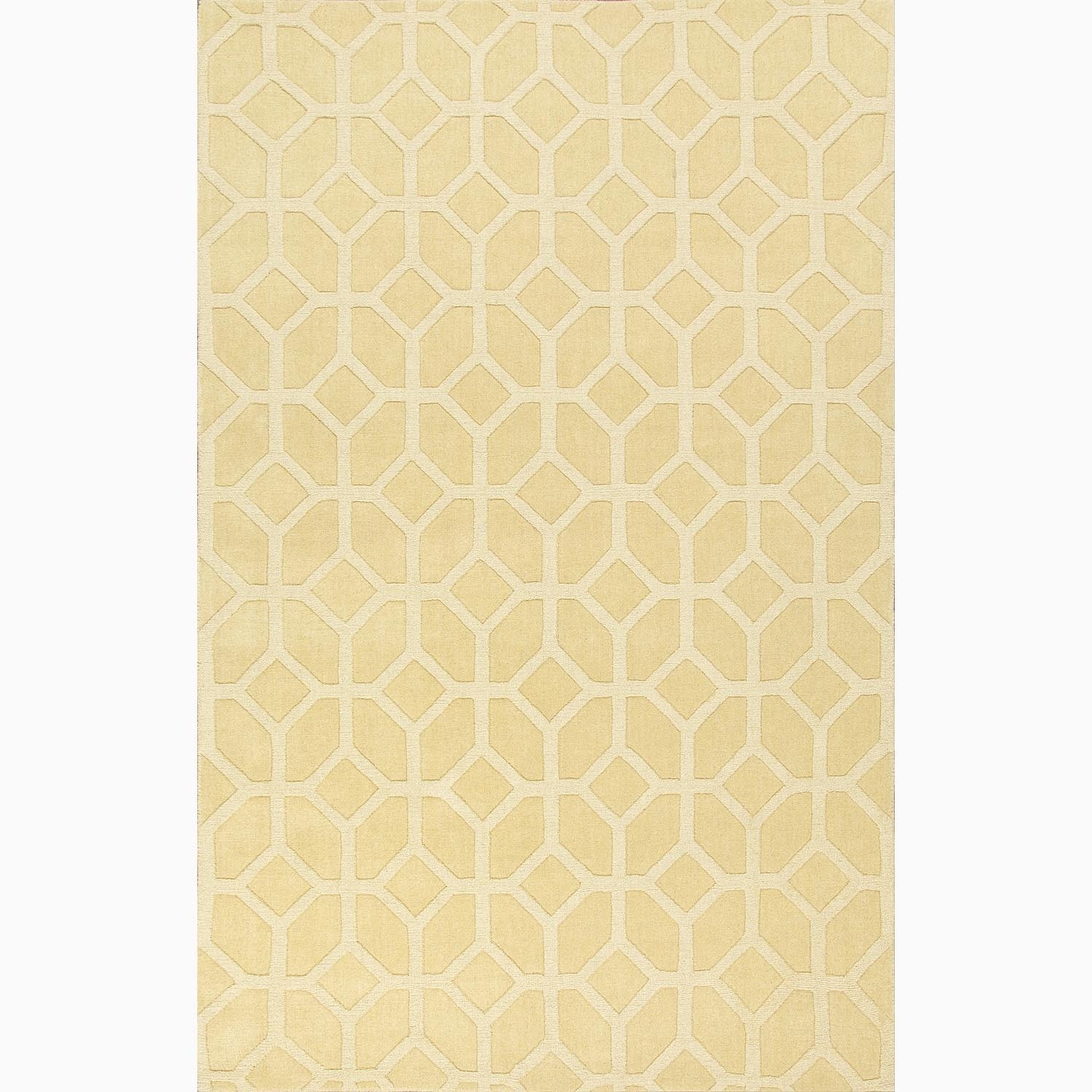 Hand made Yellow/ Gold Wool Textured Rug (8x11)