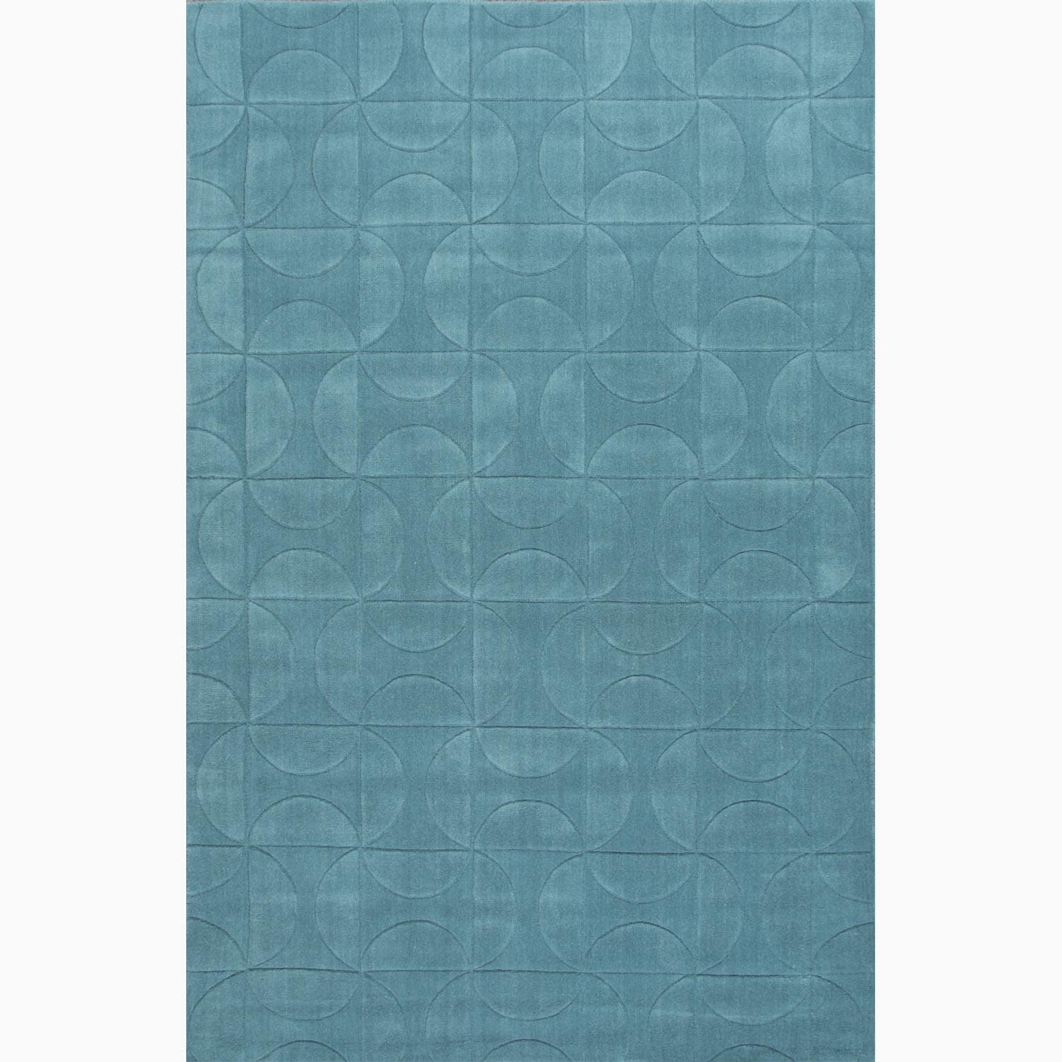 Hand made Blue Wool Textured Rug (3.6x5.6)