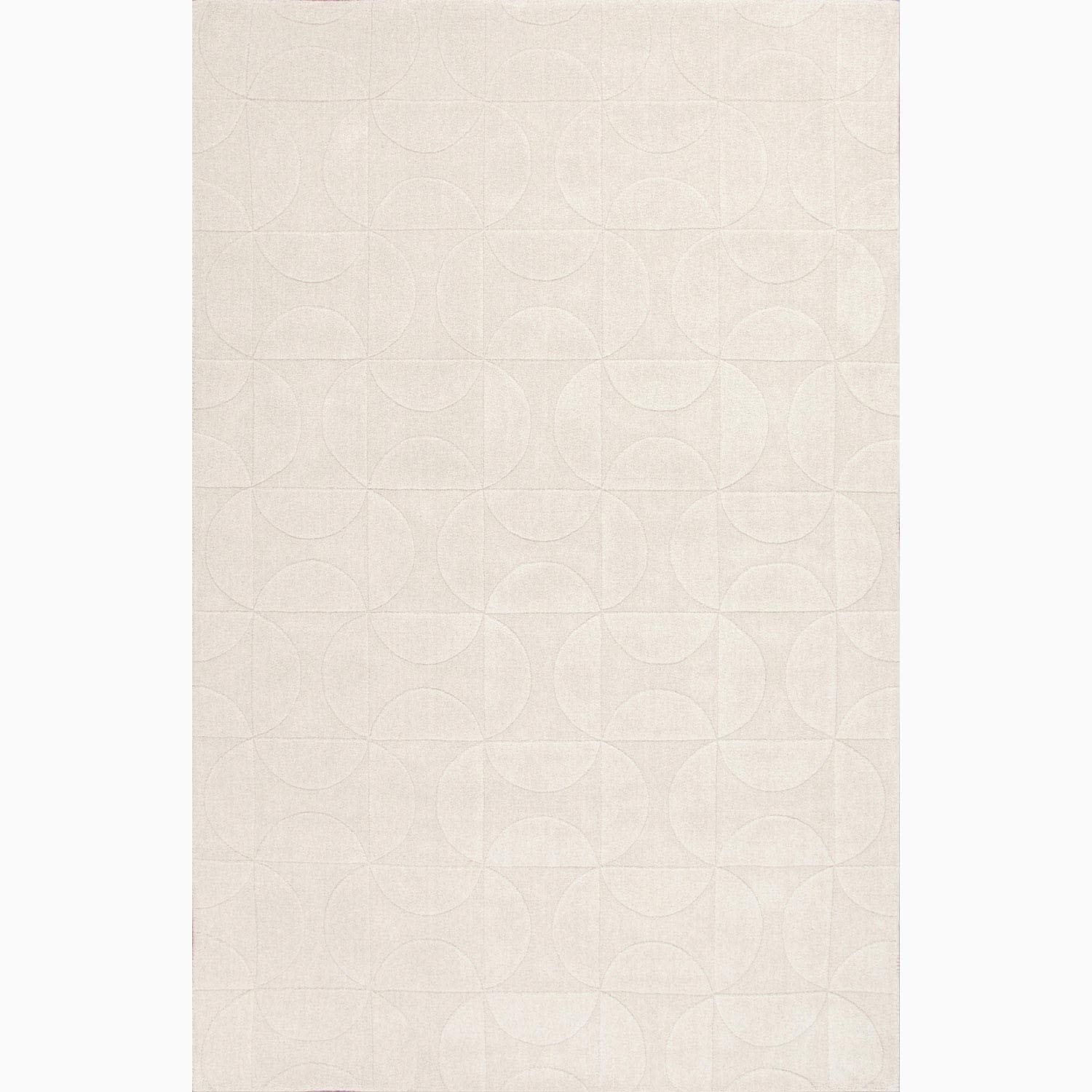 Hand made Ivory/ White Wool Textured Rug (8x11)