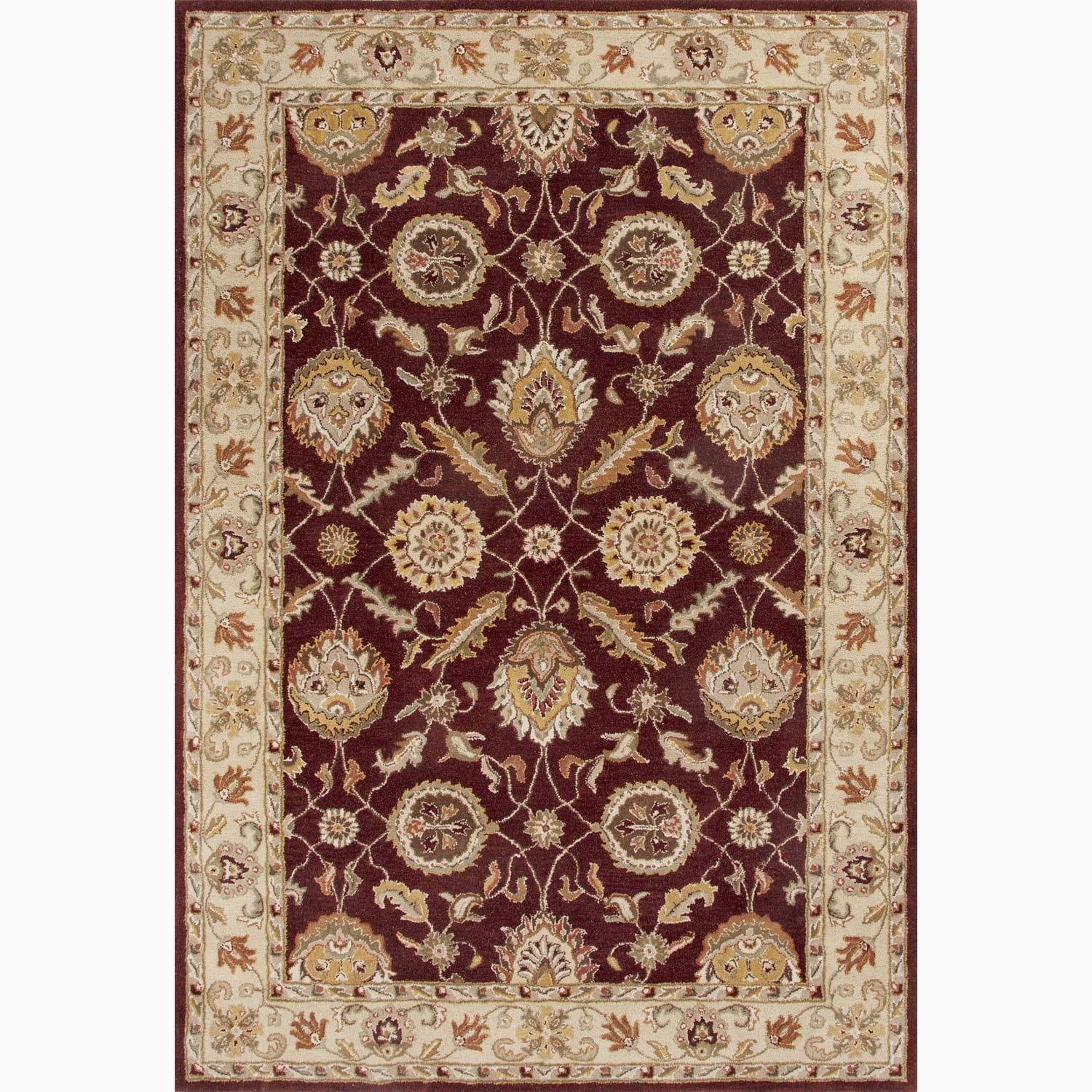 Handmade Oriental Pattern Red/ Taupe Wool Rug (10 X 14)