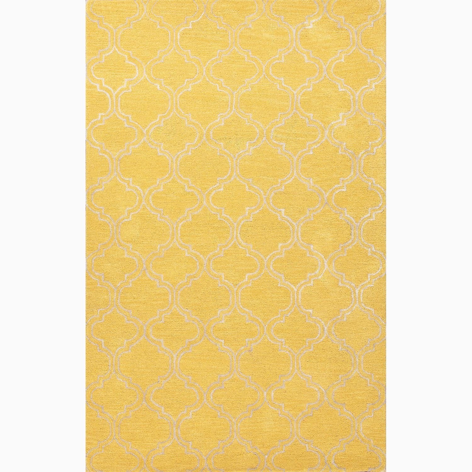 Handmade Yellow/ Ivory Wool/ Art Silk Durable Rug (36 X 56)