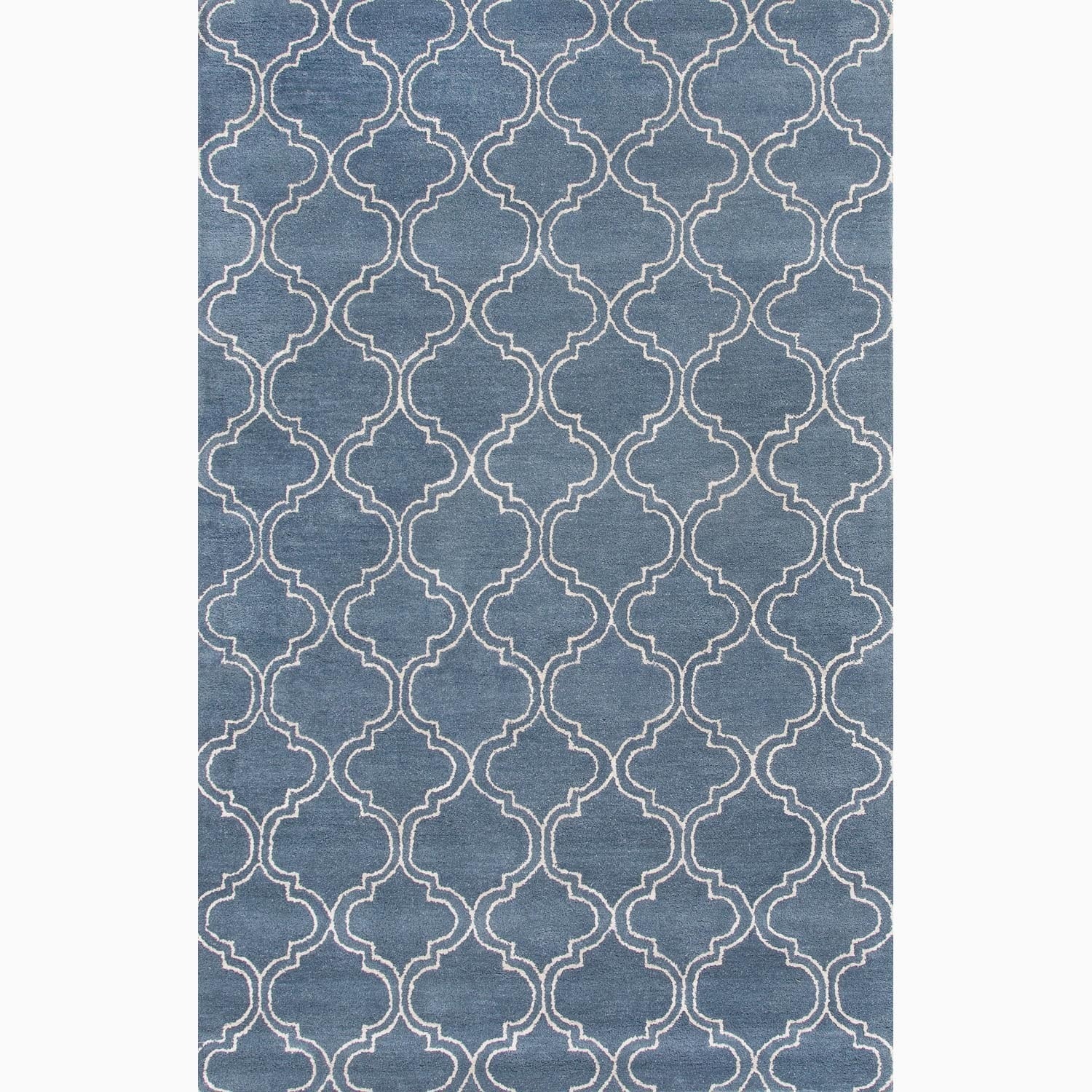 Handmade Blue/ Ivory Wool/ Art Silk Durable Rug (36 X 56)