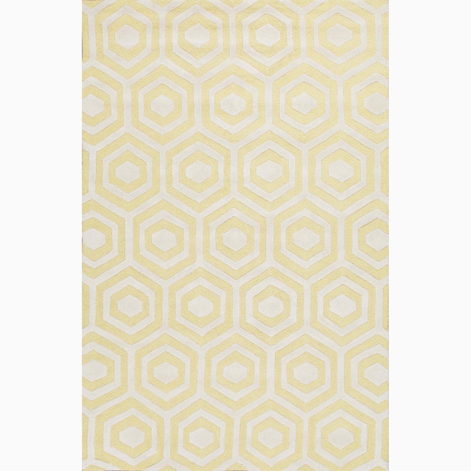 Handmade Yellow/ Ivory Wool Te X Tured Rug (4 X 6)