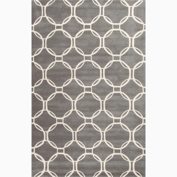 Grant Handmade Trellis Gray/ White Area Rug (8' X 10') - 7'10" x 9'10"