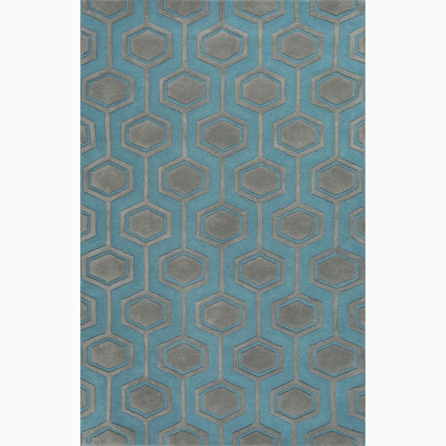 Handmade Blue/ Gray Wool Te X Tured Rug (4 X 6)