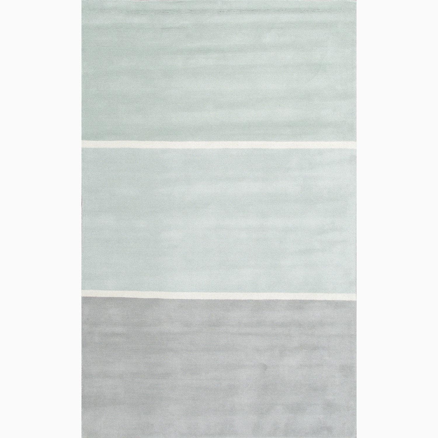 Handmade Blue/ Gray Wool Te X Tured Rug (36 X 56)