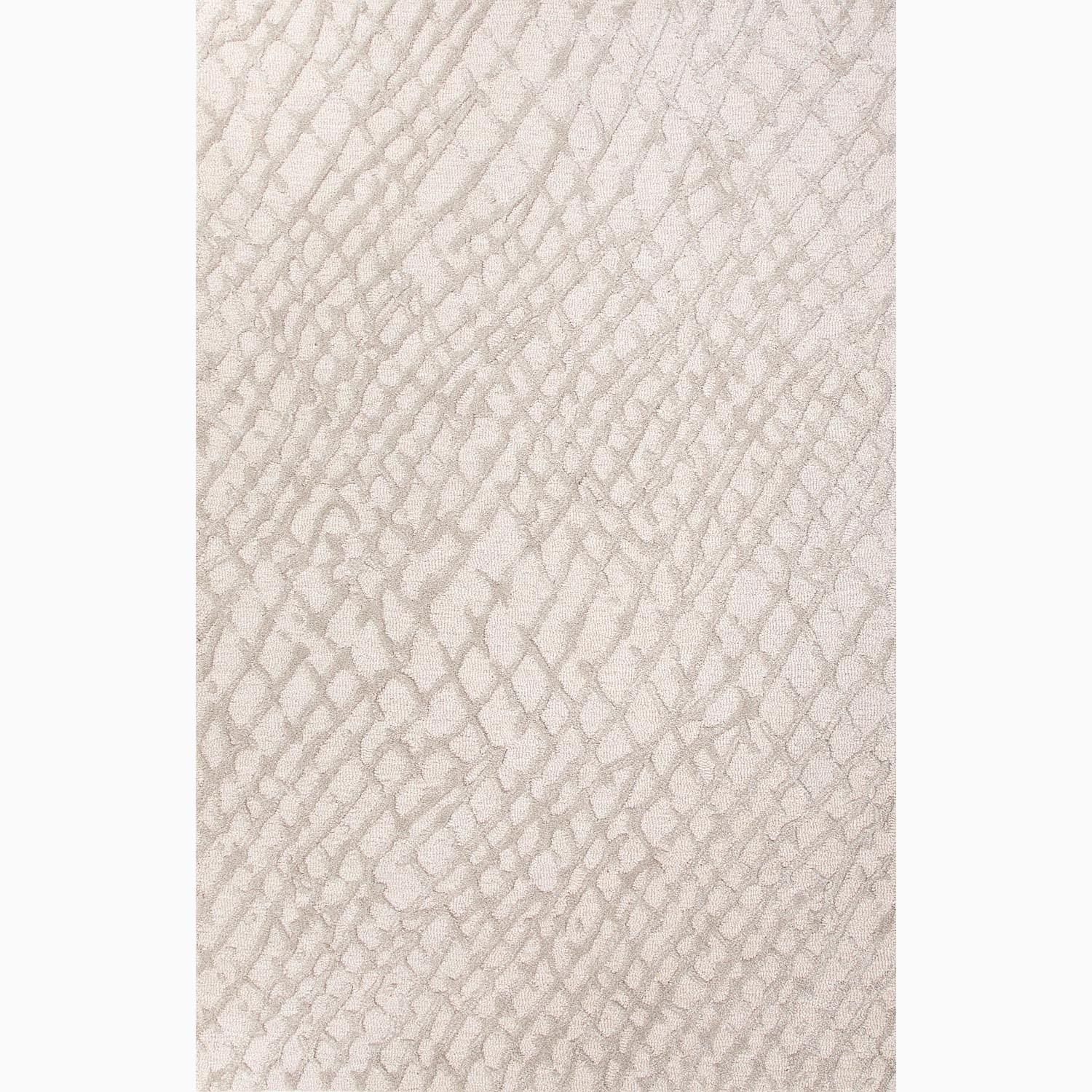 Hand made Ivory/ Gray Wool/ Art Silk Textured Rug (5x8)