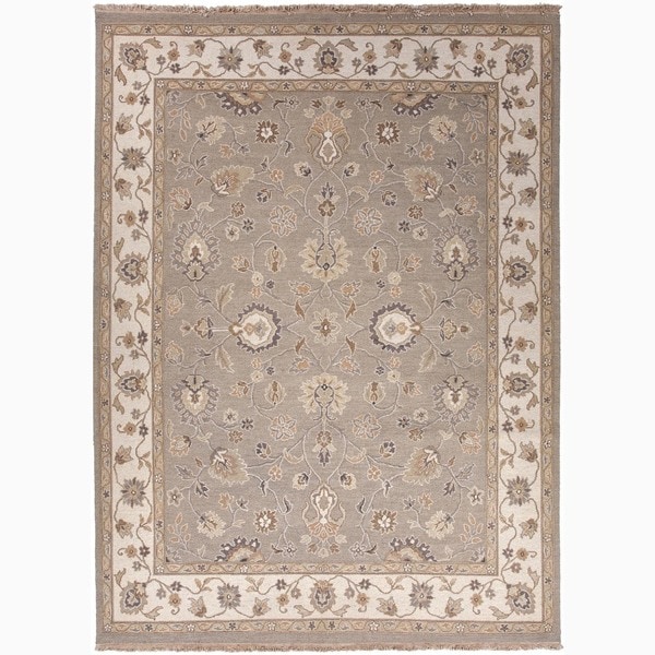 HandMade Oriental Pattern Gray/ Ivory Wool Rug (10x14) Overstock 8573977