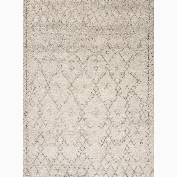 HandMade Ivory/ Gray Wool Textured Rug (9x12) 15848004 Overstock