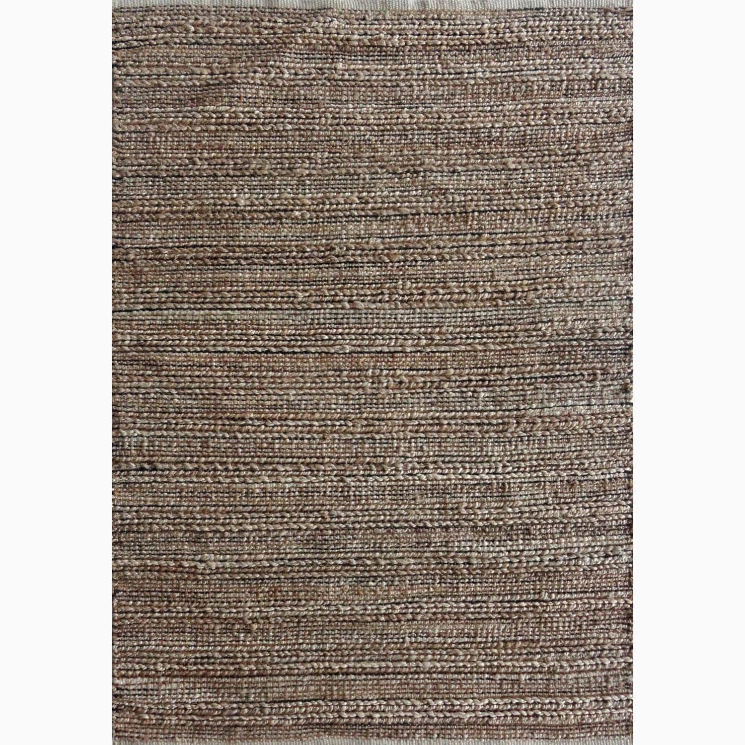 Handmade Solid Pattern Taupe/ Gray Cotton/ Jute Rug (5 X 8)