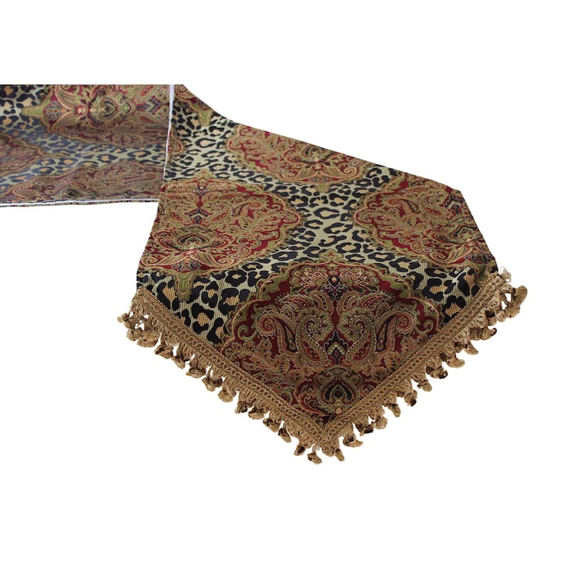 Sherry Kline Tangiers Cheetah Print Damask 18x108-inch Table Runner