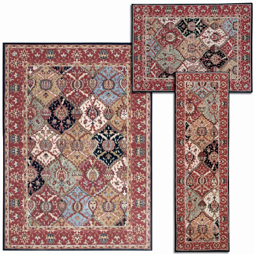 Assorted Diamonds Collection Multicolor Rug 3pc Set By Nourison (22 X 73) (311 X 53) (53 X 73)