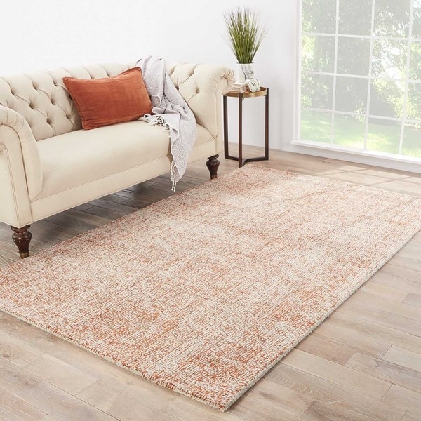 Richmond Handmade Abstract Orange/ Light Gray Area Rug (5' X 8') - 5' x 8'/Surplus