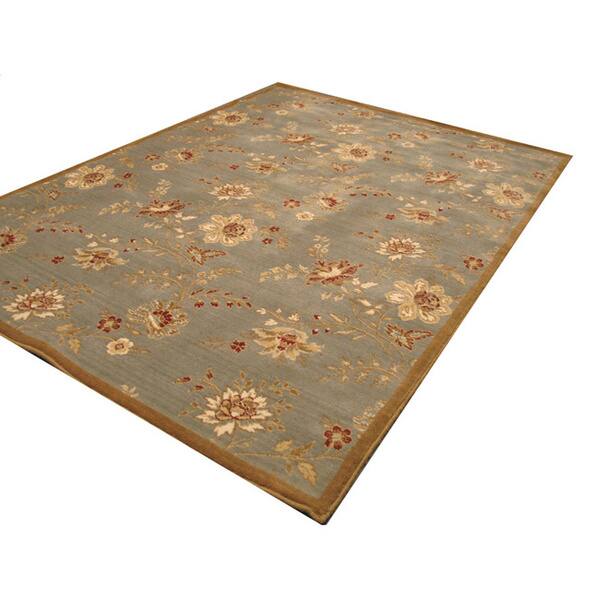 Blue EORC F6003BL Blue Wool Florance Area Rug 7-Feet 10-Inch by 11-Feet 2-Inch Blue EORC F6003BL Blue Wool Florance Area Rug 7-Feet 10-Inch by 11-Feet 2-Inch