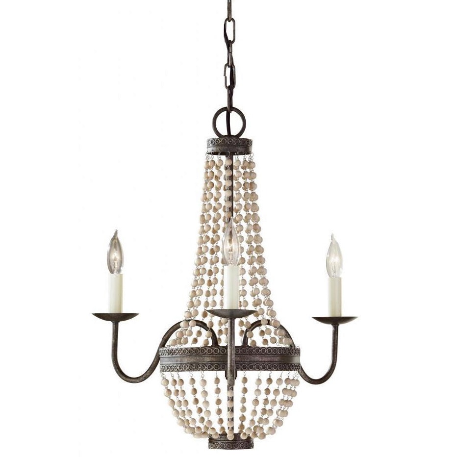 Charlotte 3 light Peruvian Bronze Chandelier