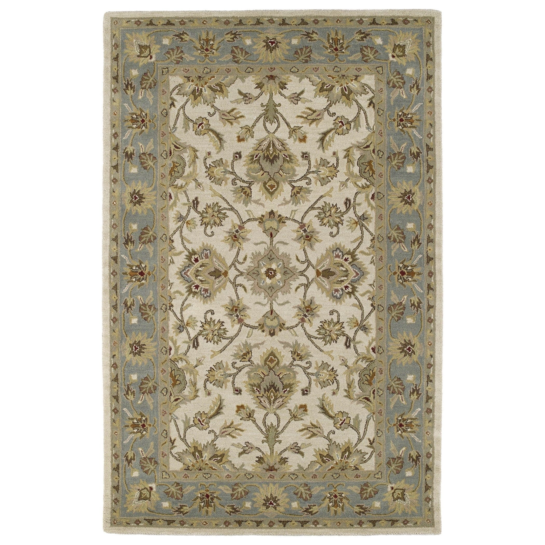 Hand tufted Lawrence Beige Kashan Wool Rug (76 X 90)