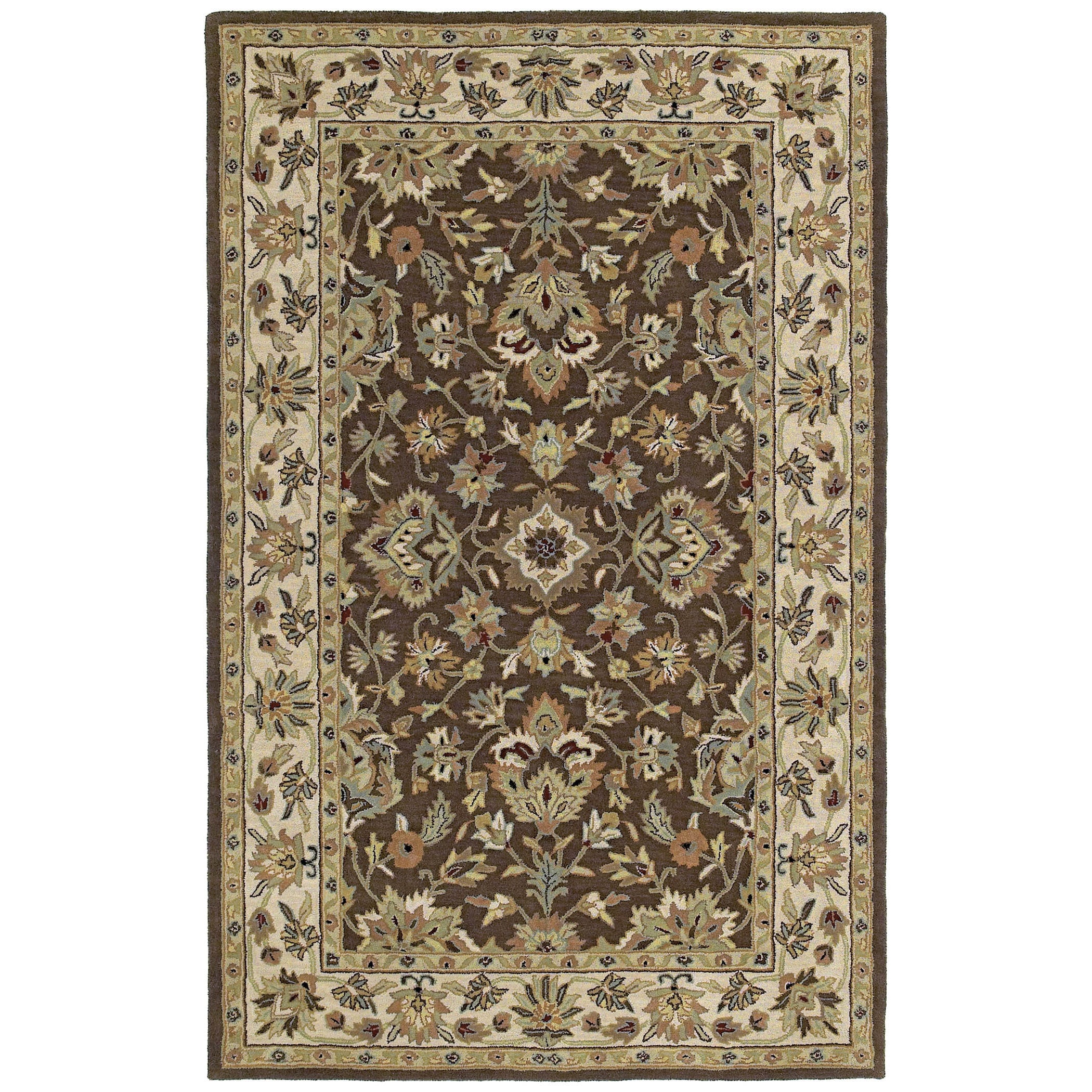 Hand tufted Lawrence Brown Kashan Wool Rug (20 X 30)