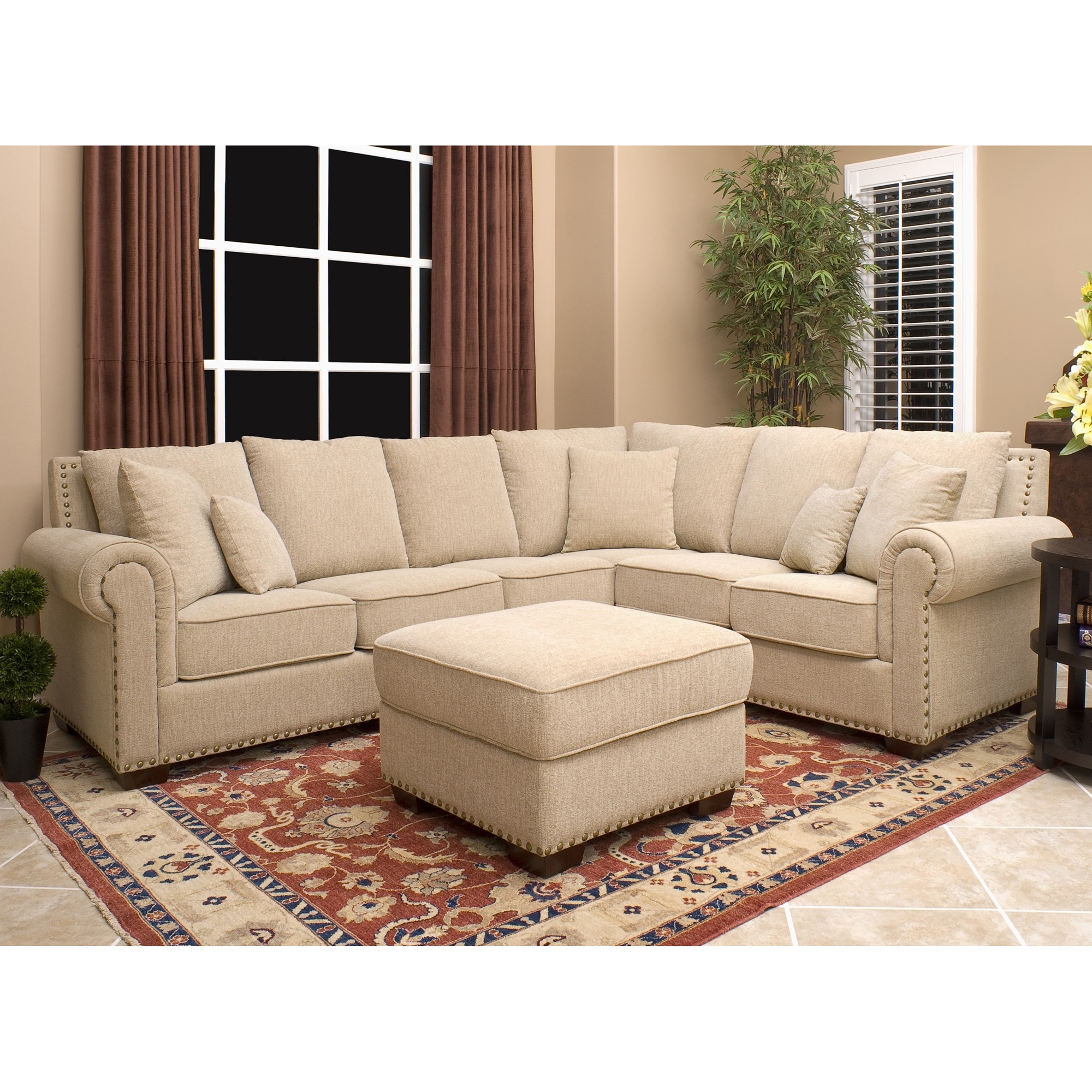 Abbyson Living Santa Barbara Sectional And Ottoman Set