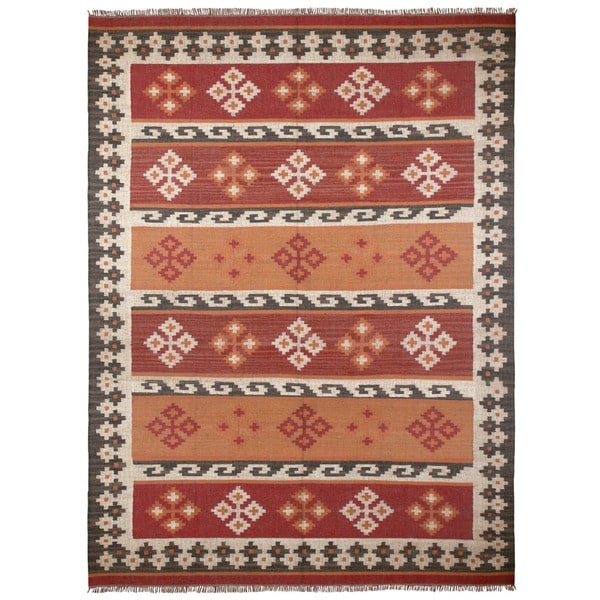 Hand Woven Jewel Wool Flat Weave - 8' x 10'