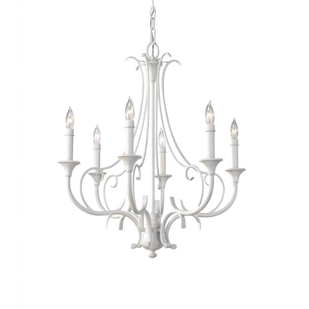 Peyton 6 light Saltspray White Chandelier