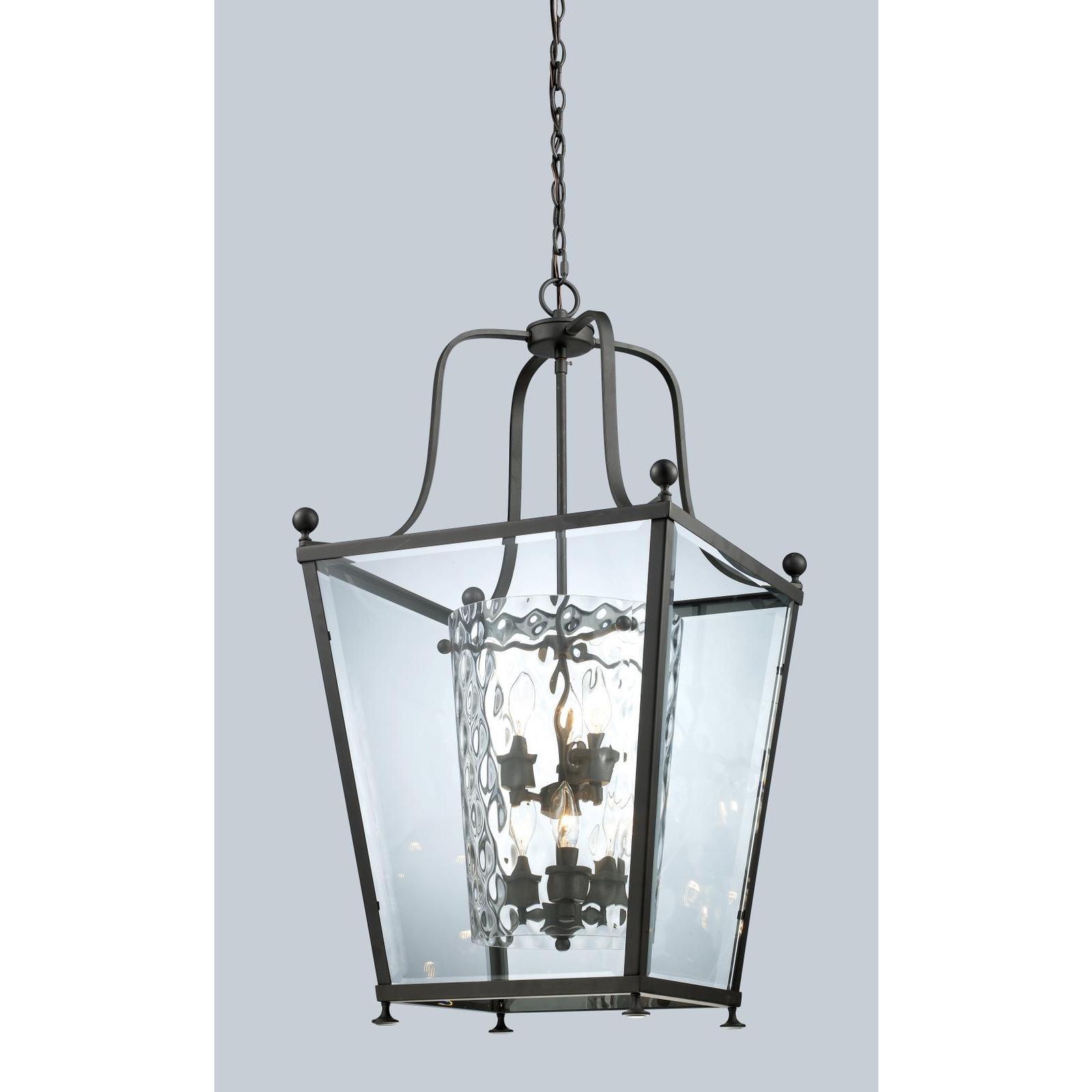 Z lite Bronze Transitional Caged 6 light Pendant