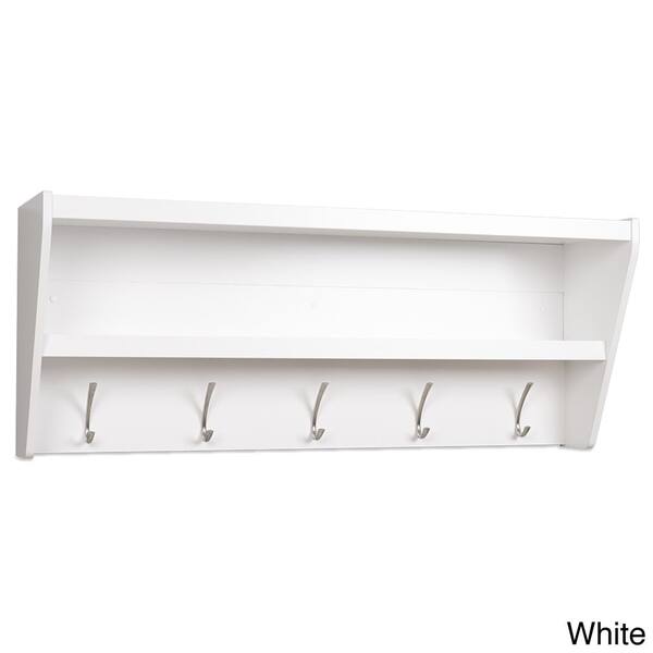 Shop Entryway Wall Mount 5 Hook Coat Rack Shelf Overstock 8574706