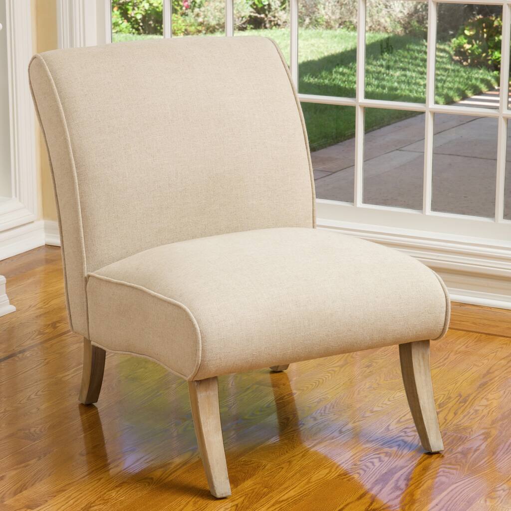 Georgette Beige Linen Slipper Chair by Christopher Knight Home