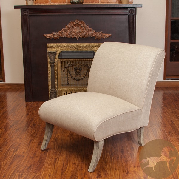 Christopher Knight Home Georgette Beige Linen Slipper Chair Christopher Knight Home Chairs