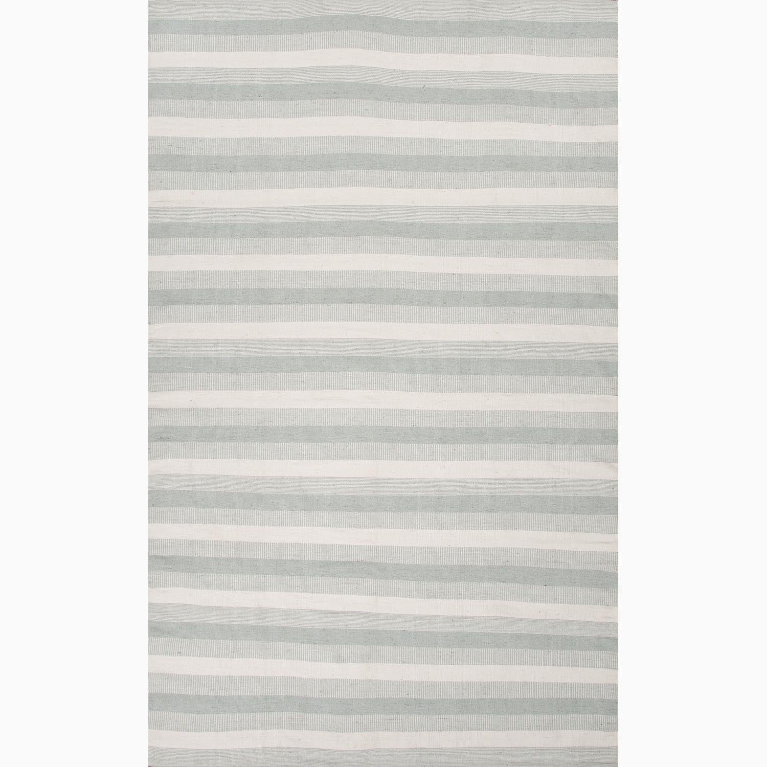 Handmade Blue/ Ivory 100 percent Polyester Reversible Rug (2 X 3)