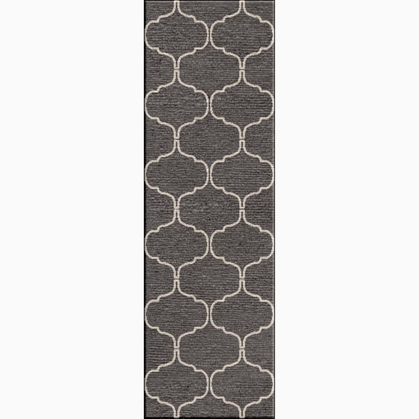 Shop Handmade Geometric Gray/ Silver Area Rug (2'6" X 8') 2.6x8 Free Shipping Today