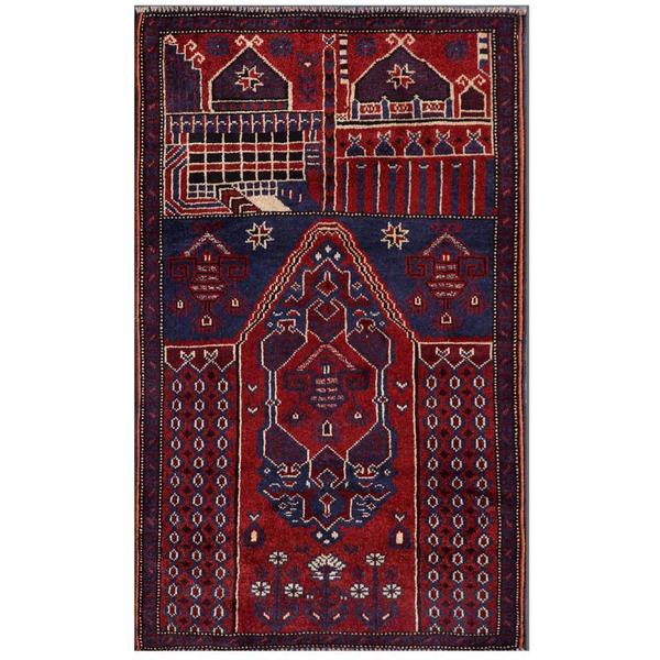 Handmade Herat Oriental Afghan Tribal Balouchi Wool Area Rug (Afghanistan) - 2'9 x 4'7