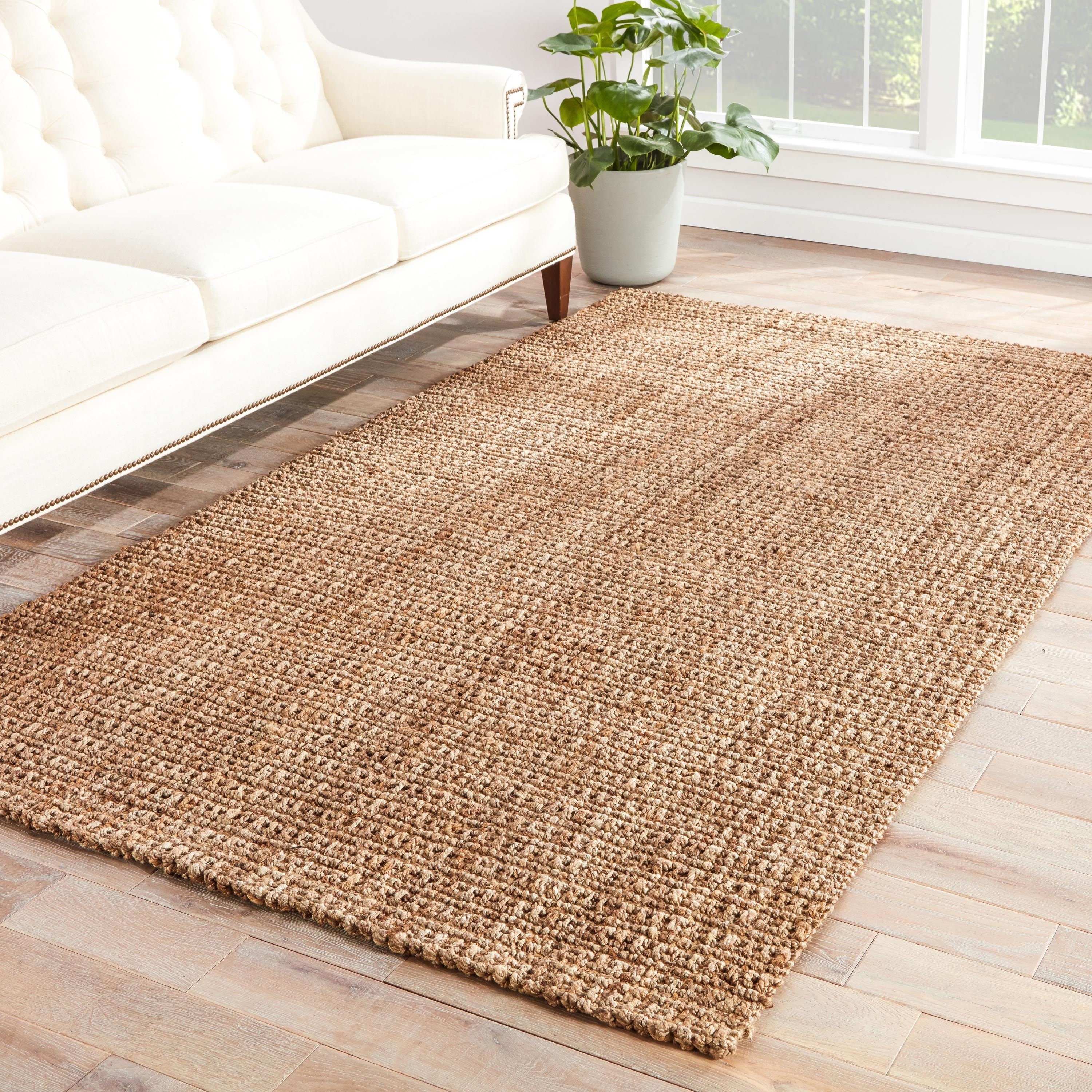 Handmade Taupe/ Tan Jute Natural Rug (9 X 12)