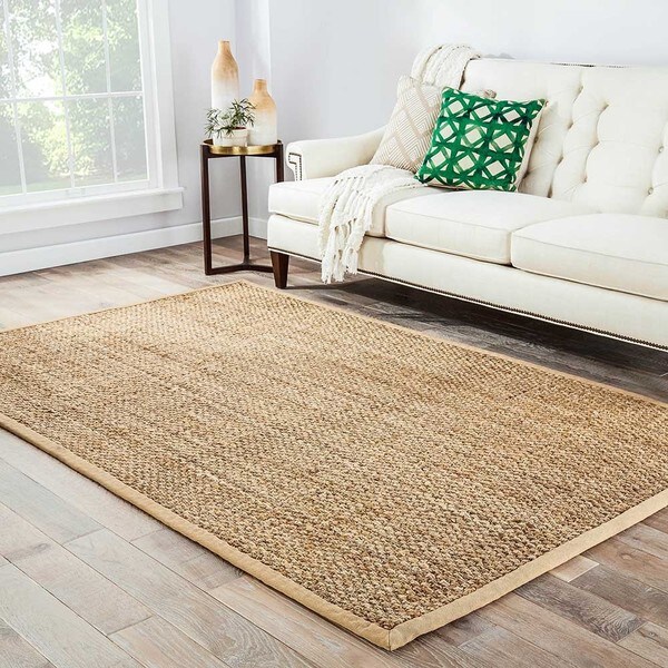 Antigua Natural Solid Beige Area Rug (5' X 8') - 5' x 8'