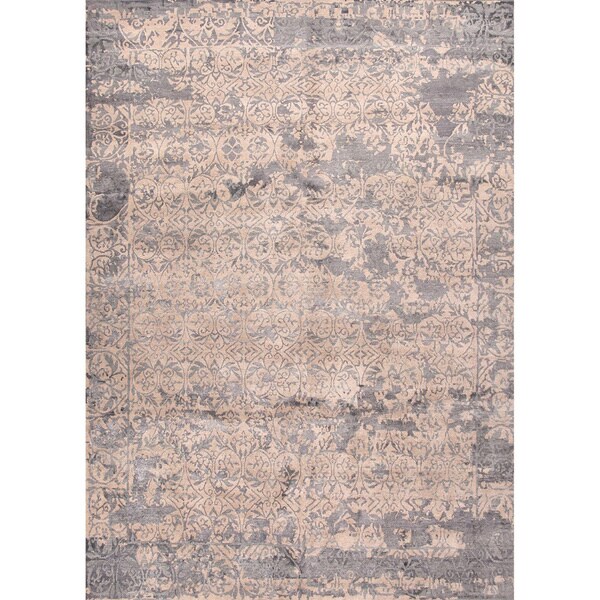 Shop HandKnotted Damask Neutral Area Rug (9' X 12') 9' x 12' Free